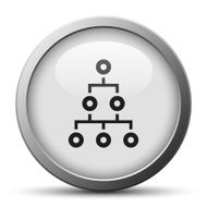 Organization Chart icon on a silver button - Silver Series N4