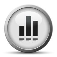 Bar Graph icon on a silver button - Silver Series N18