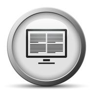 Computer Monitor icon on a silver button - Silver Series
