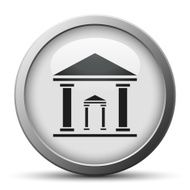 Bank icon on a silver button - Silver Series N8