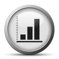 Bar Graph icon on a silver button - Silver Series N19
