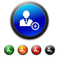 Businessman icon on round buttons - Shined Series N14