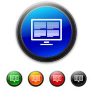 Computer Monitor icon on round buttons - Shined Series