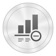 Bar Graph icon on a round button - Sharp Series N16