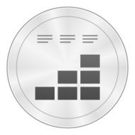 Bar Graph icon on a round button - Sharp Series N17
