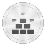 Pyramid icon on a round button - Sharp Series N9