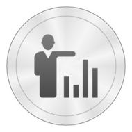 Businessman icon on a round button - Sharp Series N15