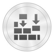 Wall icon on a round button - Sharp Series