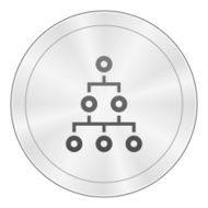 Organization Chart icon on a round button - Sharp Series N4