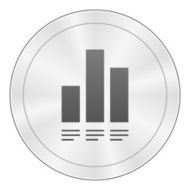 Bar Graph icon on a round button - Sharp Series N18