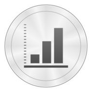 Bar Graph icon on a round button - Sharp Series N19