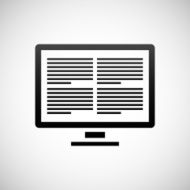 Computer Monitor icon on a white background - Shade Series