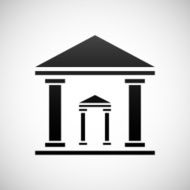 Bank icon on a white background - Shade Series N8