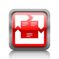 Chevron Chart icon on a square button - RubyRed Series N9