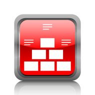 Pyramid icon on a square button - RubyRed Series N9