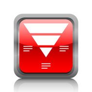 Pyramid icon on a square button - RubyRed Series N10