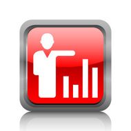 Businessman icon on a square button - RubyRed Series N15