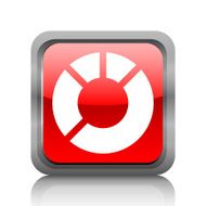 Donut Chart icon on a square button - RubyRed Series N4