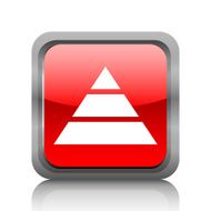Pyramid icon on a square button - RubyRed Series N11