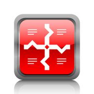 Flowchart icon on a square button - RubyRed Series N9