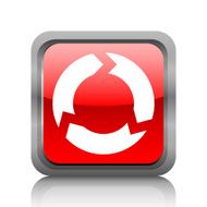 Chevron Chart icon on a square button - RubyRed Series N10