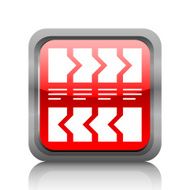 Flowchart icon on a square button - RubyRed Series N10