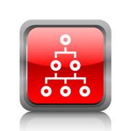 Organization Chart icon on a square button - RubyRed Series N4