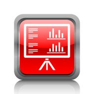 Projection Screen icon on a square button - RubyRed Series N4