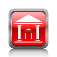Bank icon on a square button - RubyRed Series N8