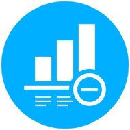 Bar Graph icon on a round button - Round Series N16