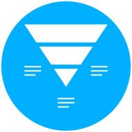 Pyramid icon on a round button - Round Series N10