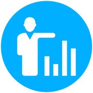 Businessman icon on a round button - Round Series N14