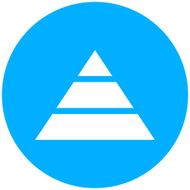 Pyramid icon on a round button - Round Series N11