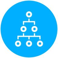Organization Chart icon on a round button - Round Series N4