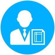 Businessman icon on a round button - Round Series N16