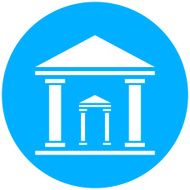 Bank icon on a round button - Round Series N8