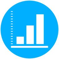 Bar Graph icon on a round button - Round Series N19