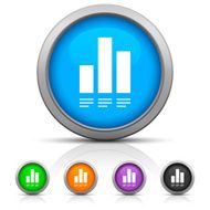 Bar Graph icon on round buttons - Gloss Series N18