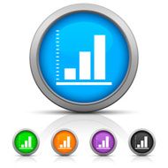 Bar Graph icon on round buttons - Gloss Series N19