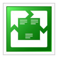 Chevron Chart icon on a square button - Flat Series N9