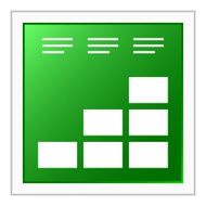 Bar Graph icon on a square button - Flat Series N17