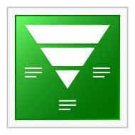 Pyramid icon on a square button - Flat Series N10