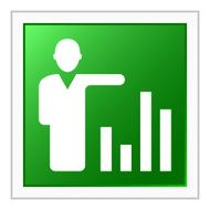Businessman icon on a square button - Flat Series N15