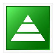 Pyramid icon on a square button - Flat Series N11