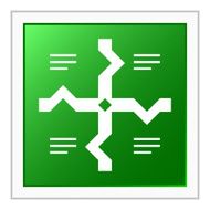 Flowchart icon on a square button - Flat Series N9
