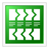 Flowchart icon on a square button - Flat Series N10