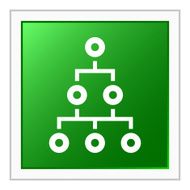 Organization Chart icon on a square button - Flat Series N4