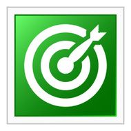 Target icon on a square button - Flat Series N6