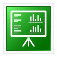 Projection Screen icon on a square button - Flat Series N4