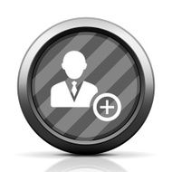 Businessman icon on a round button - Elite Series N14